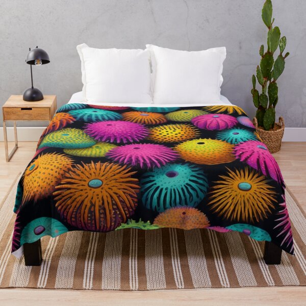 Item preview, Colorful Neon Sea Urchin Ocean Life Pattern designed and sold by DreamCraze.