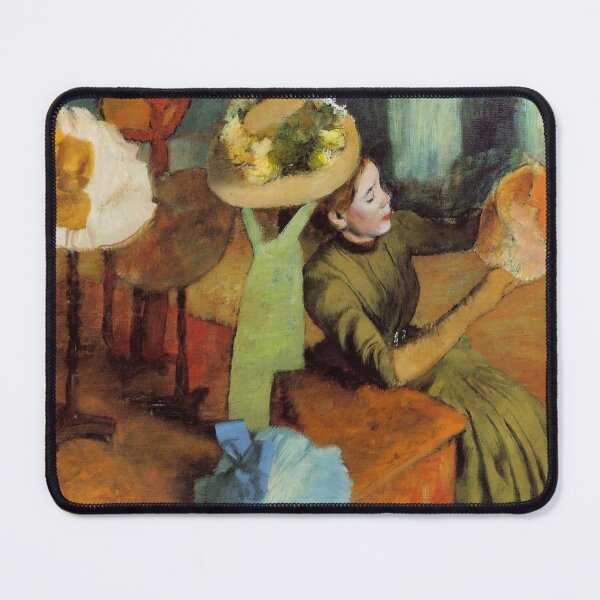 Item preview, The Millinery Shop Woman with Hats Edgar Degas painting designed and sold by ArtUnova.