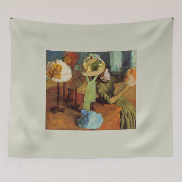 Item preview, The Millinery Shop Woman with Hats Edgar Degas painting designed and sold by ArtUnova.