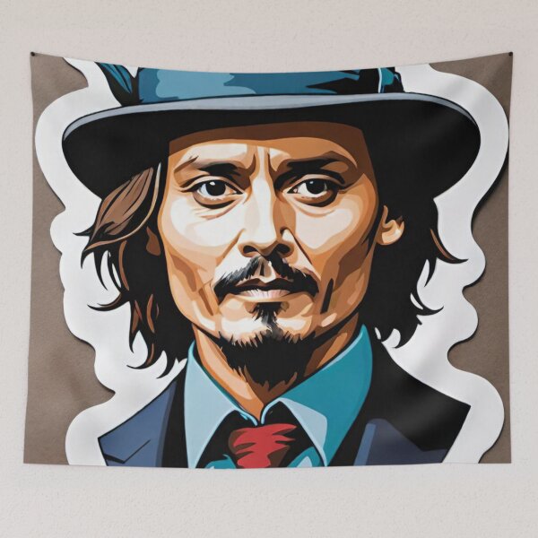 Item preview, johnny depp, fan art, mascot, drawing, art designed and sold by DonnaBlankaArt.