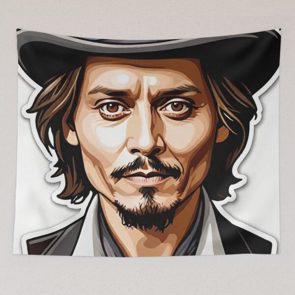Item preview, johnny depp, fan art, mascot, drawing, art designed and sold by DonnaBlankaArt.