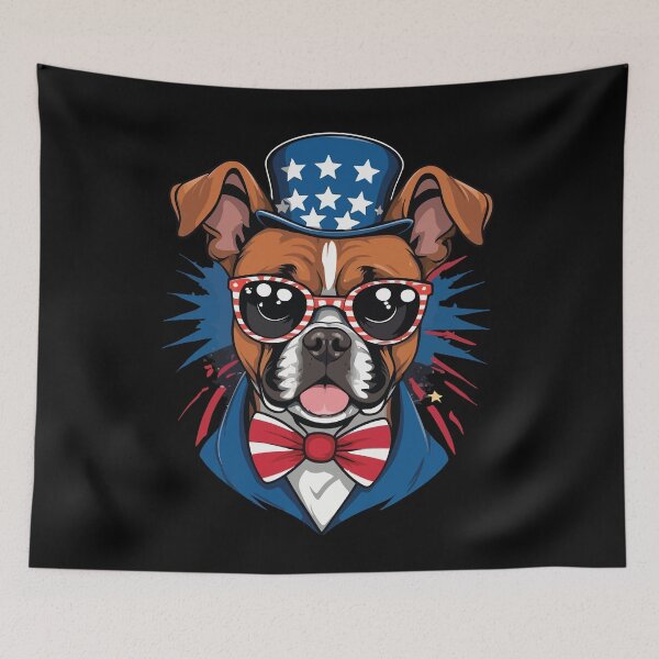 Item preview, German Boxer Patriotic Dog American Flag designed and sold by LuminOrb.