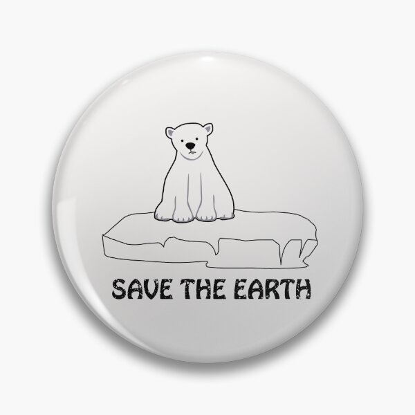 Item preview, Save the earth, white teddy bear on the ice floe designed and sold by Wylkerd.
