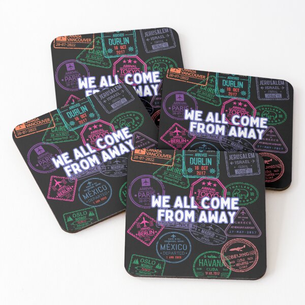 Item preview, We All Come From Away Musical Travel Stamps designed and sold by ArtfulDodger9.