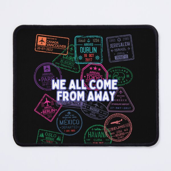 Item preview, We All Come From Away Musical Travel Stamps designed and sold by ArtfulDodger9.