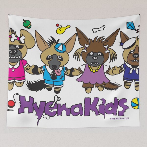 Item preview, Hyena Kids Dancing - on a sticker! designed and sold by Peg Drew That.
