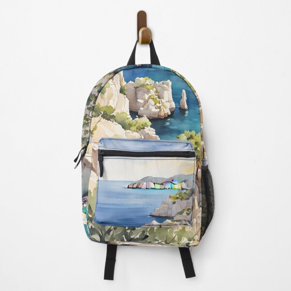 Item preview, Calanque de Sugiton: Watercolour Sunset Serenity designed and sold by LSVart.