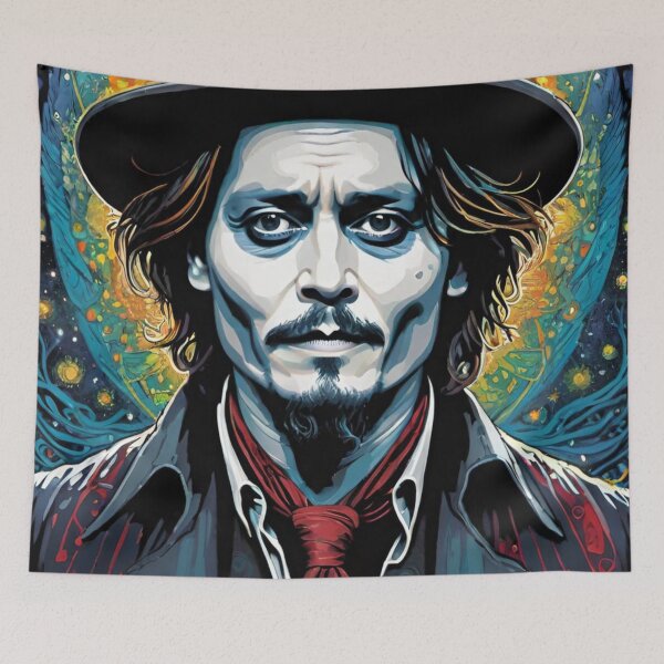 Item preview, johnny depp, fan art, mascot, drawing, art designed and sold by DonnaBlankaArt.