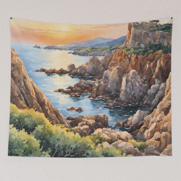 Item preview, Cap de Creus: Watercolor Coastal Catalonia's Rugged Beauty designed and sold by LSVart.