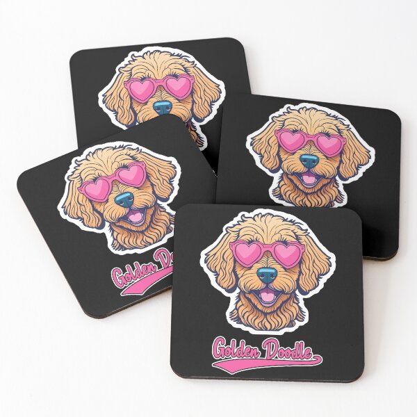 Item preview, Golden Doodle in Heart Shaped Sunglasses designed and sold by KellysComColors.