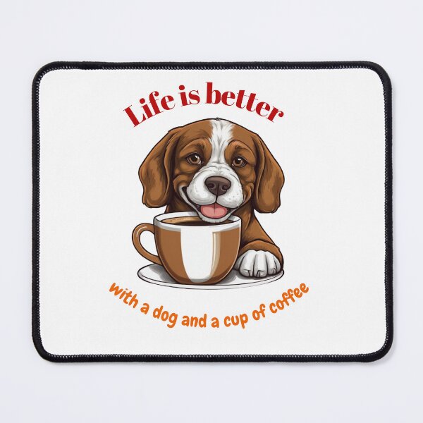 Item preview, Life is better with a dog and a cup of coffee designed and sold by Zha-Zha Designs.
