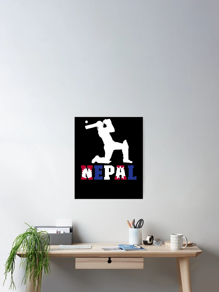 Imagen 2 de 3, Póster con la obra Nepal Flag Cricket Player Nepal Cricket Fan Nepal Cricket Gear, diseñada y vendida por DynamicDesign.