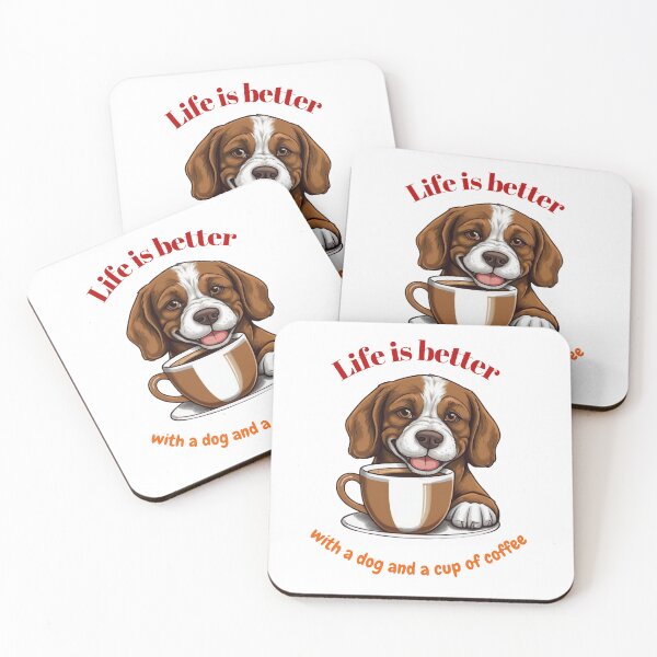 Item preview, Life is better with a dog and a cup of coffee designed and sold by Zha-Zha Designs.