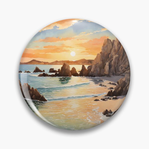 Item preview, Lovers Beach: Watercolor Sunset in Cabo designed and sold by LSVart.