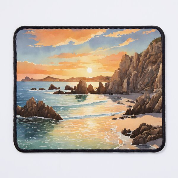 Item preview, Lovers Beach: Watercolor Sunset in Cabo designed and sold by LSVart.