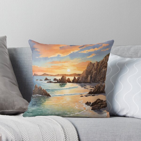 Item preview, Lovers Beach: Watercolor Sunset in Cabo designed and sold by LSVart.
