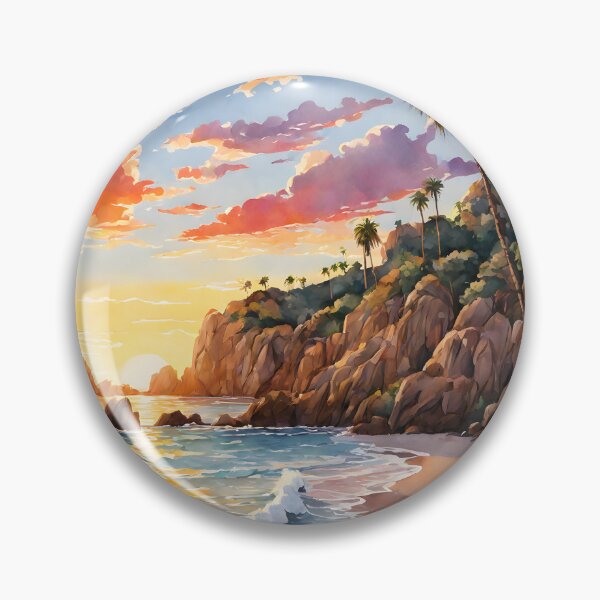 Item preview, Sunset Serenity: Watercolor Lovers Beach, Cabo designed and sold by LSVart.