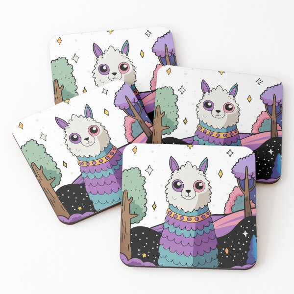Item preview, Fluffy Llama with a Blanket of Cosmic Patterns designed and sold by omerfdln34.