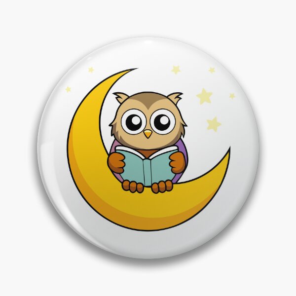 Item preview, Fluffy Owl Reading on a Crescent Moon designed and sold by omerfdln34.
