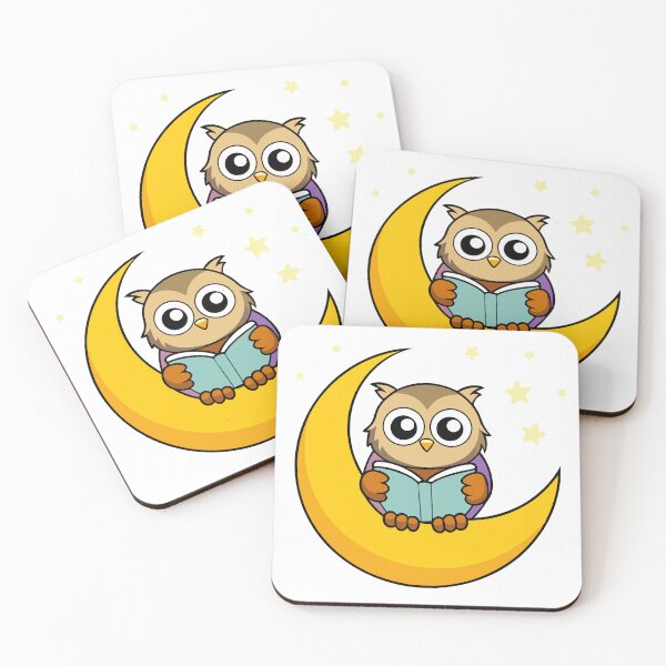 Item preview, Fluffy Owl Reading on a Crescent Moon designed and sold by omerfdln34.