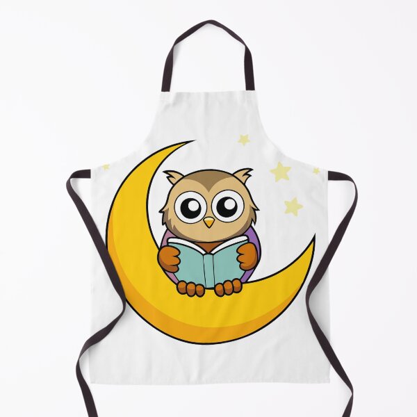 Item preview, Fluffy Owl Reading on a Crescent Moon designed and sold by omerfdln34.