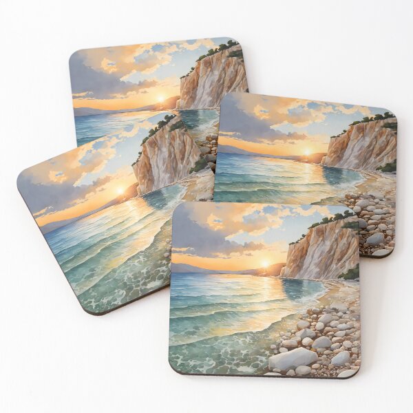 Item preview, Myrtos Beach: Watercolor Beauty in Kefalonia, Greece designed and sold by LSVart.