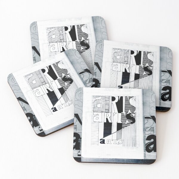 Item preview, Drawing letters typography Arts in black and white designed and sold by Carré Comme Orange.