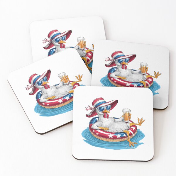 Item preview, Funny Patriotic Beer Drinking Chicken 4th of July Party designed and sold by Designer-Girl.