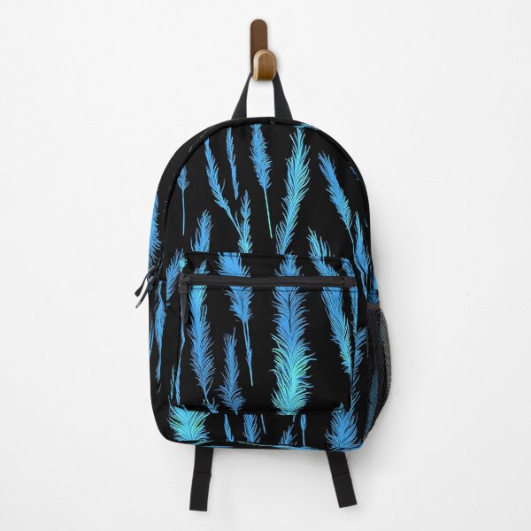 Item preview, Cyan Wild Grasses on Black Background designed and sold by Beachy.