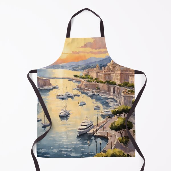 Item preview, Sunset at Monte Carlo Marina: Watercolor Beauty designed and sold by LSVart.