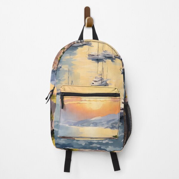 Item preview, Sunset at Monte Carlo Marina: Watercolor Beauty designed and sold by LSVart.