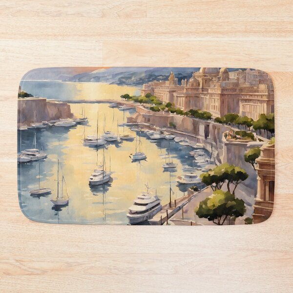Item preview, Sunset at Monte Carlo Marina: Watercolor Beauty designed and sold by LSVart.