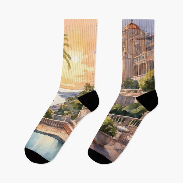 Item preview, Monte Carlo Apartment: Watercolor Sunset Elegance designed and sold by LSVart.