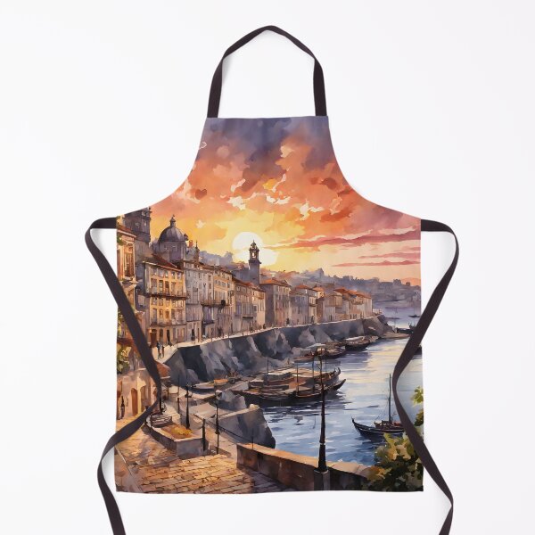 Item preview, Porto's Sunset Splendor: Watercolor Cityscape Beauty designed and sold by LSVart.