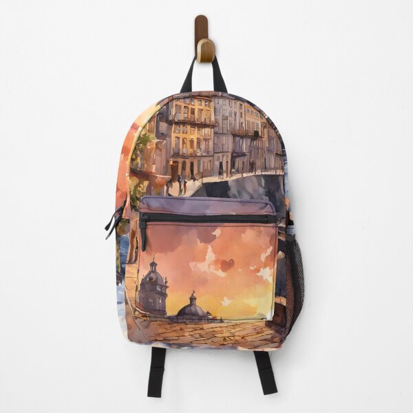 Item preview, Porto's Sunset Splendor: Watercolor Cityscape Beauty designed and sold by LSVart.