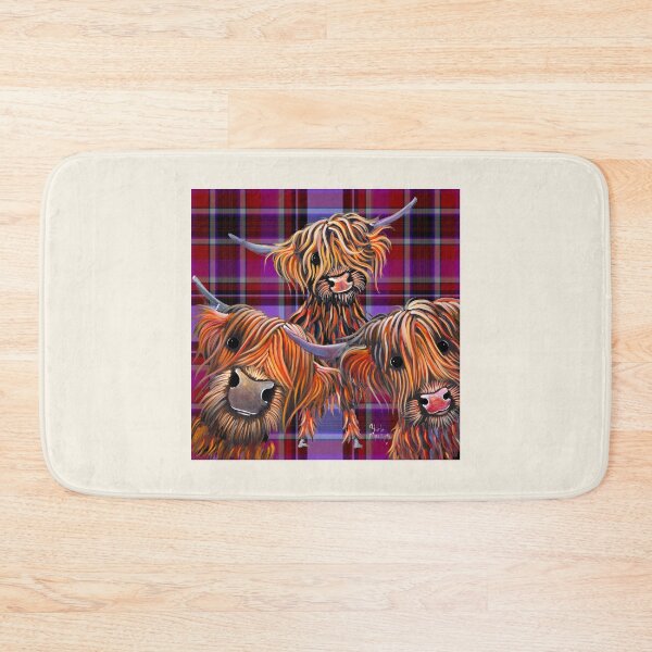 Item preview, HiGHLaND CoW PRiNT ' THe BaKeD BeaNS oN TaRTaN ' BY SHiRLeY MacARTHuR designed and sold by Shirley MacArthur Art.