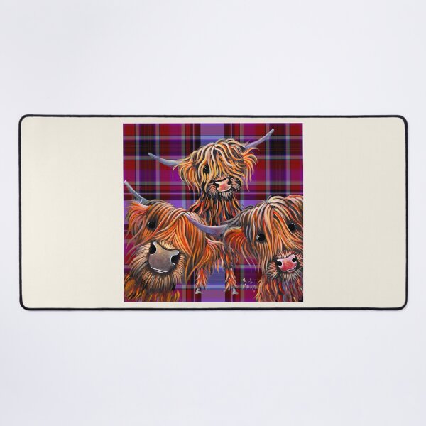 Item preview, HiGHLaND CoW PRiNT ' THe BaKeD BeaNS oN TaRTaN ' BY SHiRLeY MacARTHuR designed and sold by Shirley MacArthur Art.
