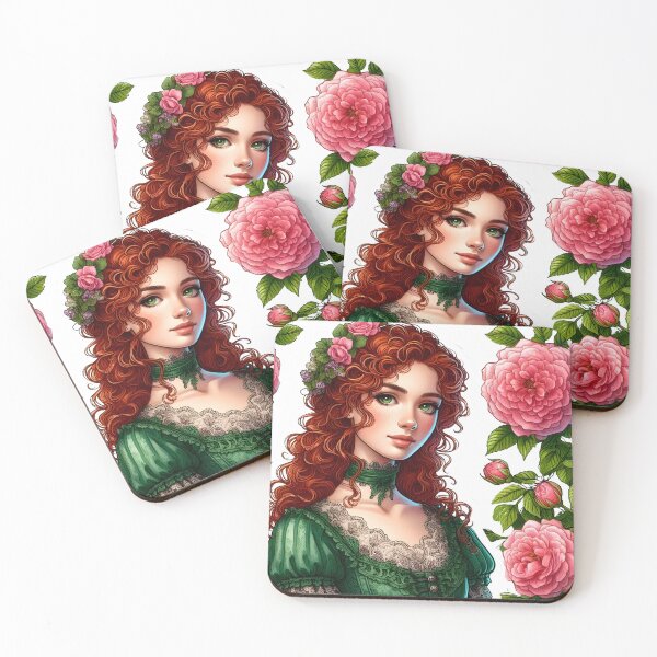 Item preview, She Victorian Redhead Surrounded by Roses, Bridgerton designed and sold by ManeeStore.