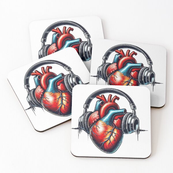 Item preview, Heart with Vibrant Headphones designed and sold by Guesso.
