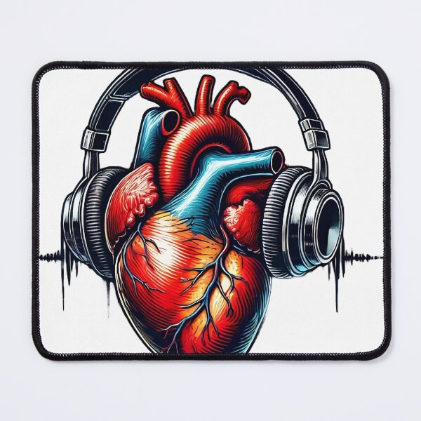 Item preview, Heart with Vibrant Headphones designed and sold by Guesso.