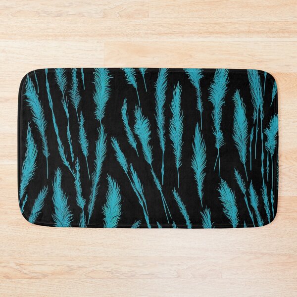 Item preview, Teal Wild Grasses on Black Background designed and sold by Beachy.