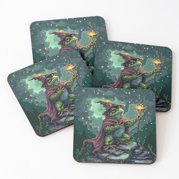 Item preview, Frog Wizard Pixel Art designed and sold by Kaos-Bit.