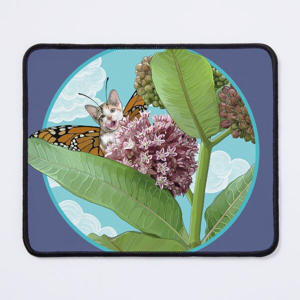 Item preview, Pawlinator Monarch Butterfly Cat with Milkweed Wordplay designed and sold by Carleah Unique.