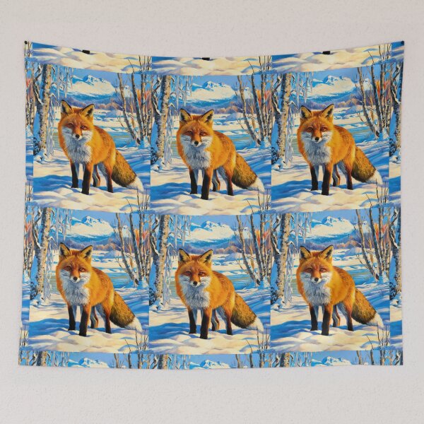 Item preview, Fox Portrait. Winter season, snowy fox, vintage fox, fox character, fox painting, Edgar Degas style designed and sold by FoxVibes.