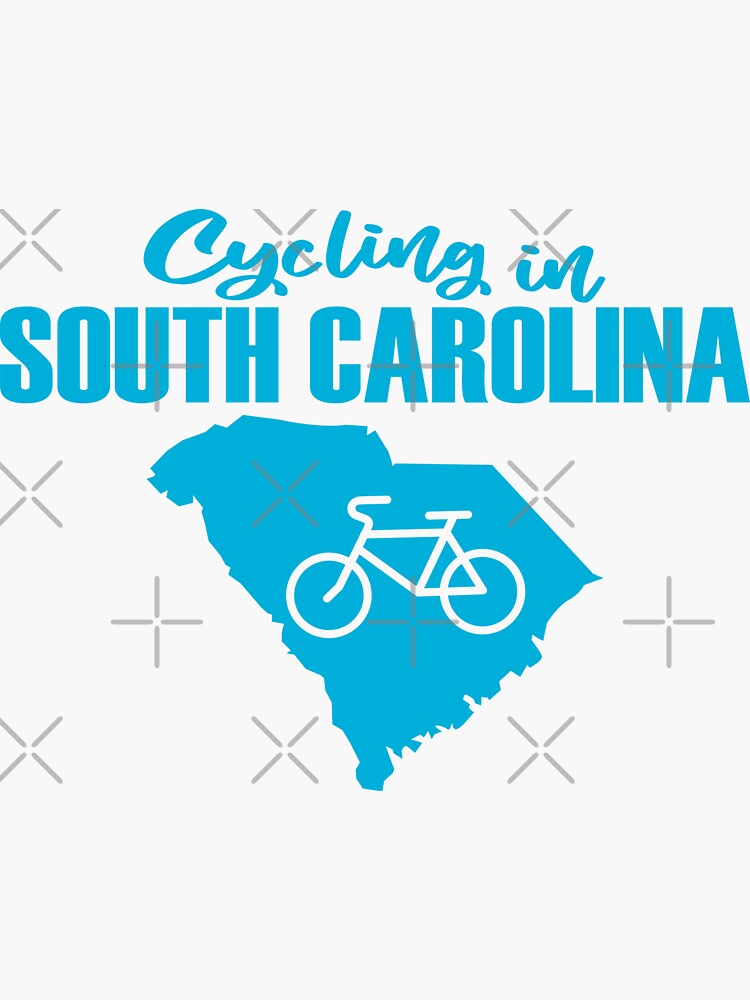 Thumbnail 3 of 3, Sticker, Cycling in South Carolina designed and sold by Colorfulman.
