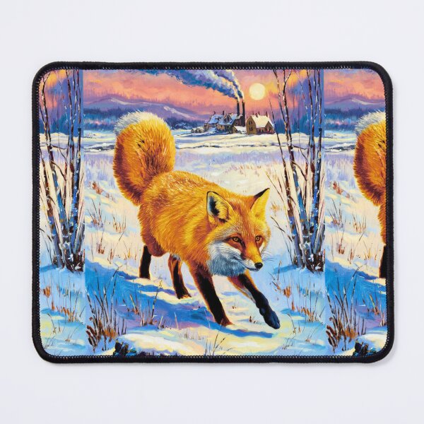 Item preview, Fox Portrait. Winter season, snowy fox, vintage fox, fox character, fox painting, Edgar Degas style designed and sold by FoxVibes.