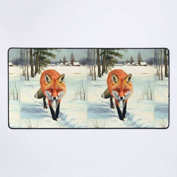 Item preview, Fox Portrait. Winter season, snowy fox, vintage fox, fox character, fox painting, Edgar Degas style designed and sold by FoxVibes.