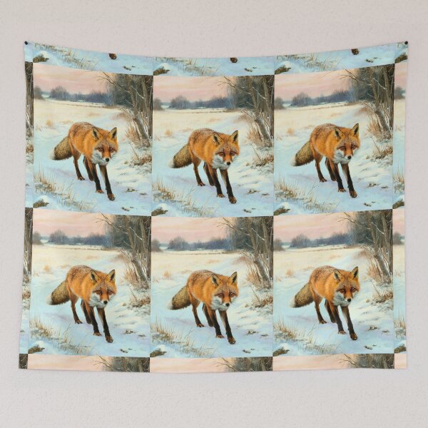 Item preview, Fox Portrait. Winter season, snowy fox, vintage fox, fox character, fox painting, Edgar Degas style designed and sold by FoxVibes.