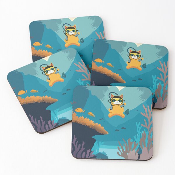 Item preview, Scared cat Sucuba diving in the ocean designed and sold by 79Graphics.