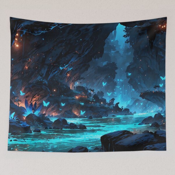Item preview, "Luminous Enclave Mystical Blue Butterfly Haven" designed and sold by ArtComixHaven.